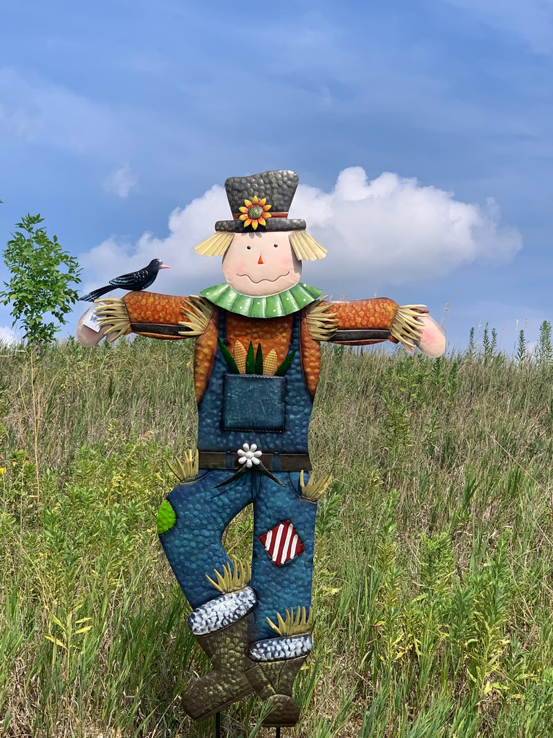 71" x 50" Metal Scarecrow Yard Decoration Backyard Expressions