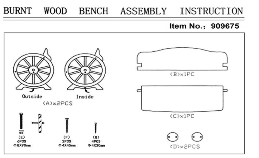 Replacement Parts for Wooden Wagon Wheel Bench 909675