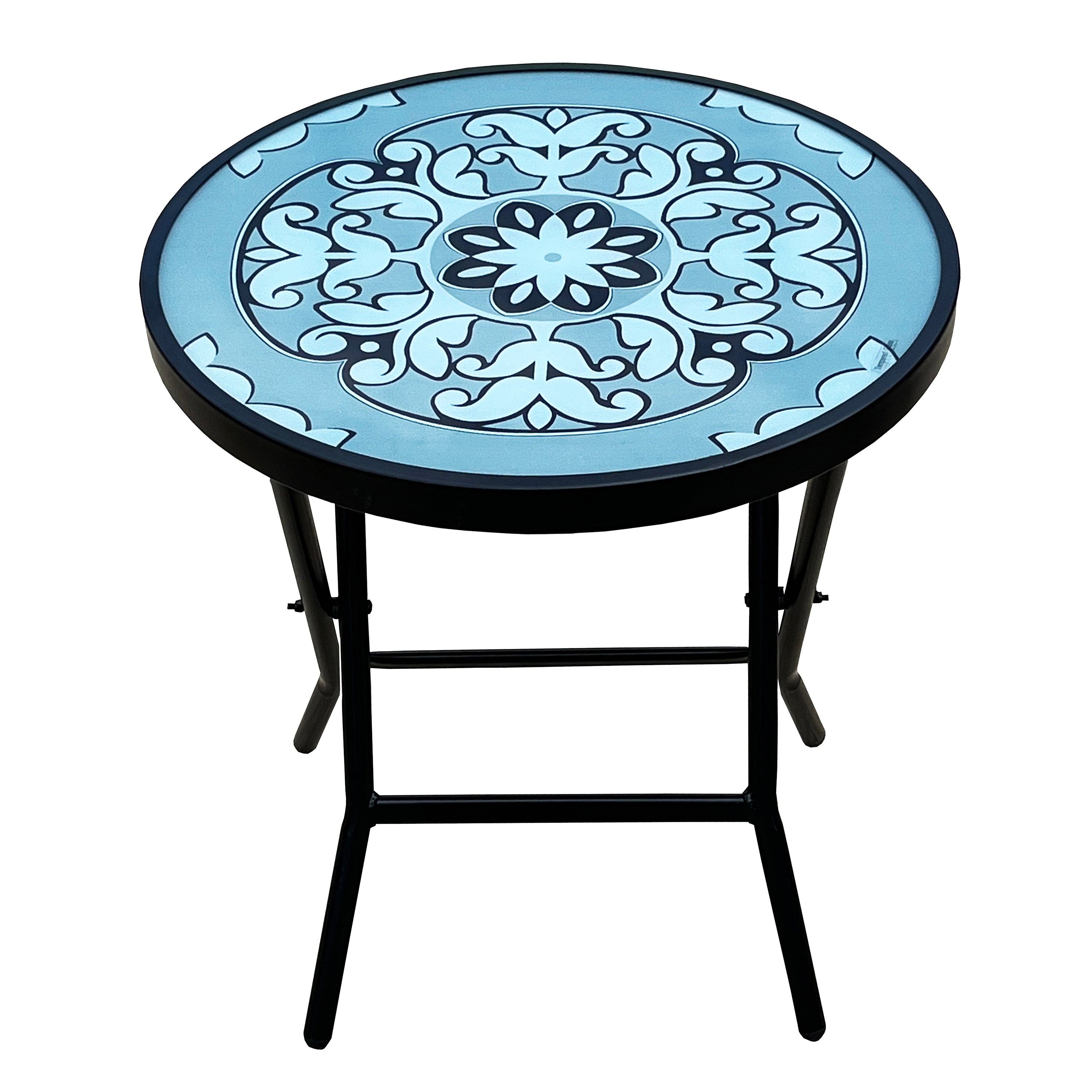 Portable Blue Folding Patio Table
