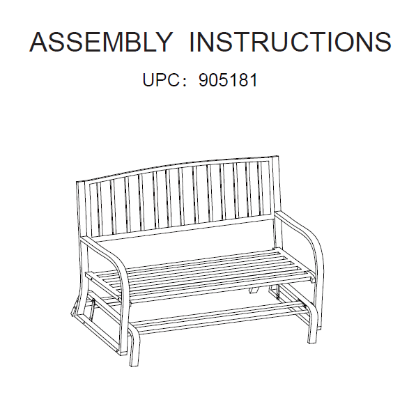 Replacement Part for 905181 Slatted Glider Bench Backyard