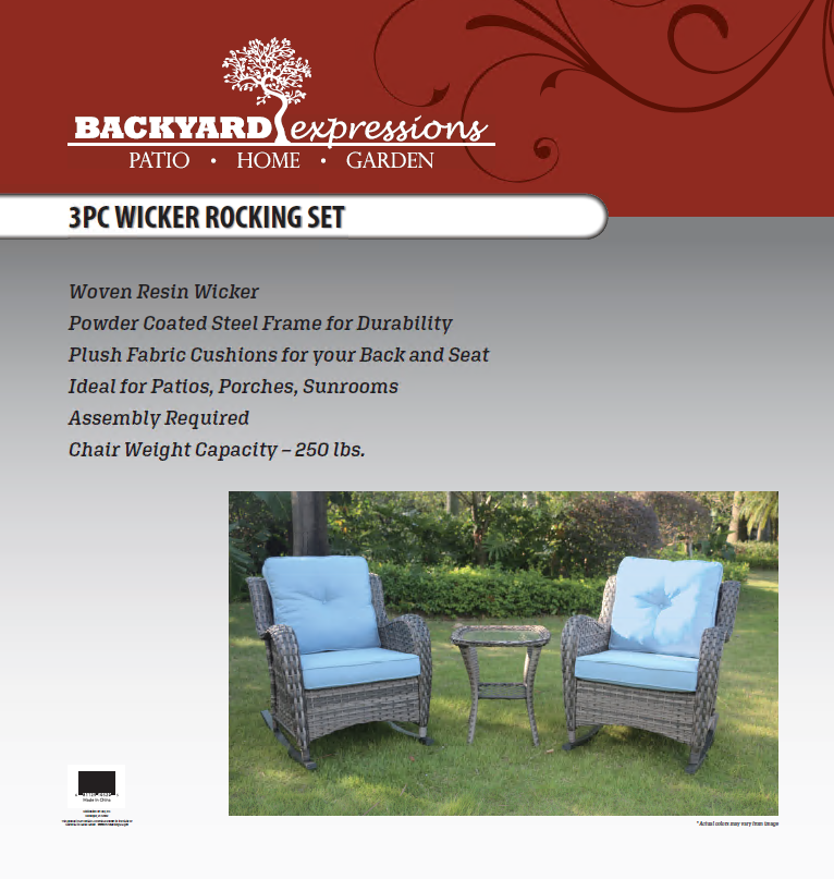 Replacement Parts for 910520 Steel Wicker Rocking Set Backyard