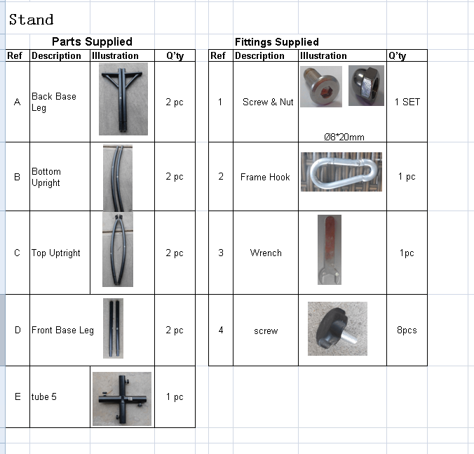 Replacement Parts For 912968 Stand – Backyard Expressions