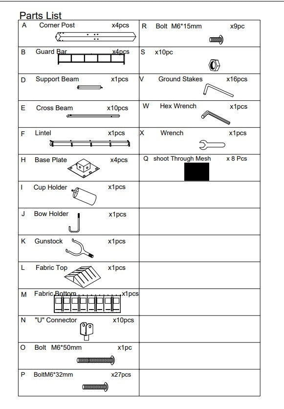 Replacement Parts for 908279 Ground Blind