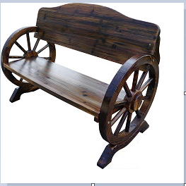 Wooden Wagon Wheel Bench 909675