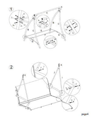 Replacement parts for 3-seater Patio Swing with Canopy  NOTE - WE carry parts for Backyard-Expressions products only - Our parts will NOT fit other manufacturers products.