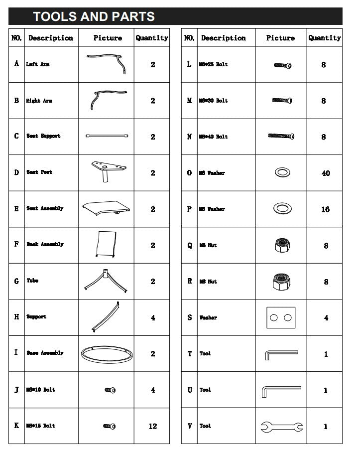 Replacement Parts for Steel Swivel Chair 910905
