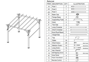 Replacement Parts for 911244 LED Pergola