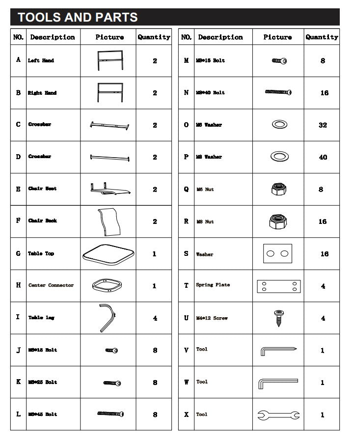 Replacement Parts for Cushioned Rocker Set 910790/912259