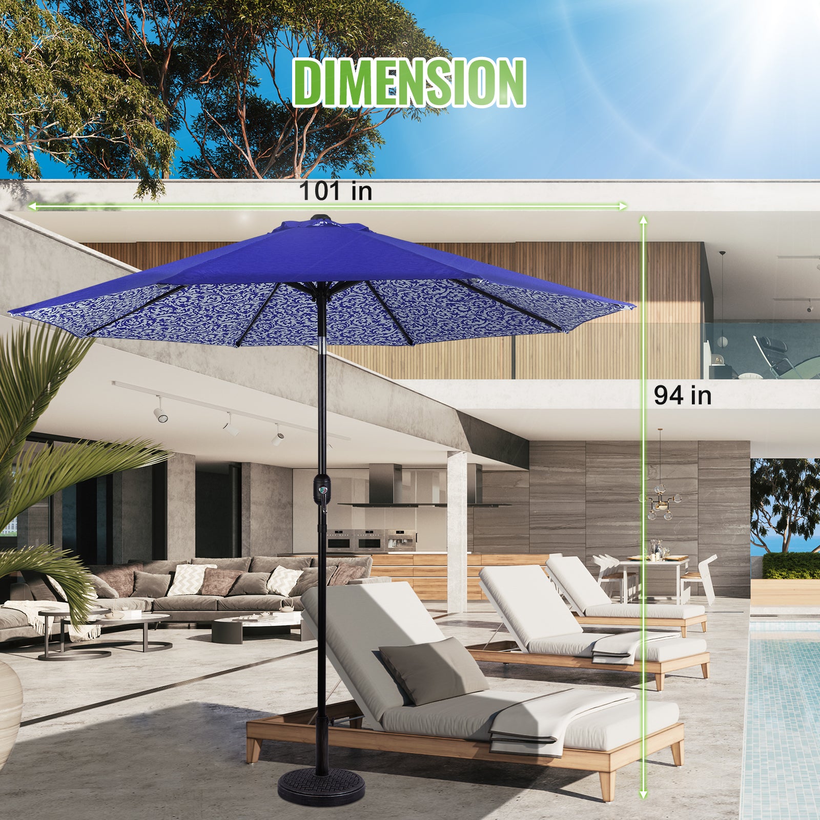 backyard creations patio umbrellas Garden Winds Custom Fit Replacement Canopy Top Cover Compatible with The UMB-952371 10' x 13' Offset Umbrella With 8 sturdy ribs and a crank system Backyard Creations 9' Under Pattern