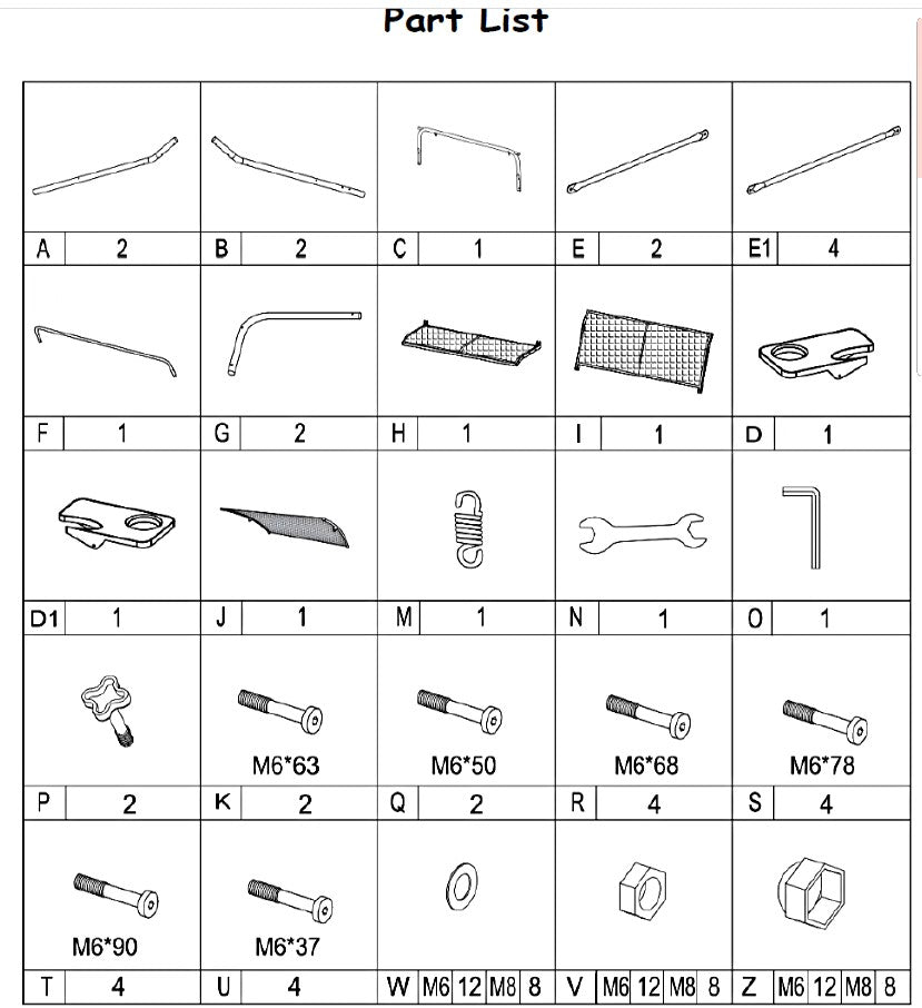 914861 Patio Swing 2 Seat Replacement Parts