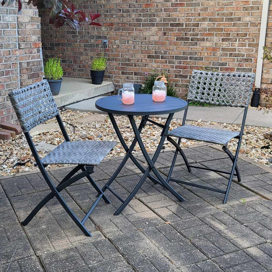 3 Pc Wicker Bistro Set