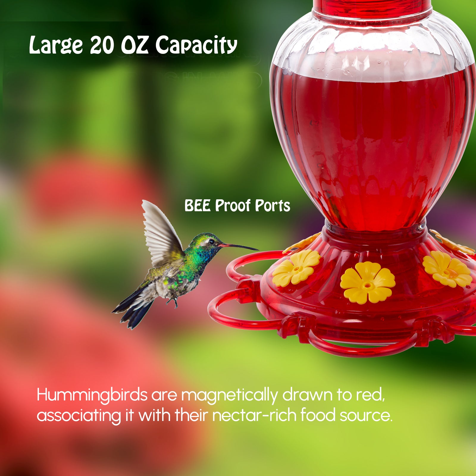 Plastic 20 oz Hummingbird Feeder (2Pack)