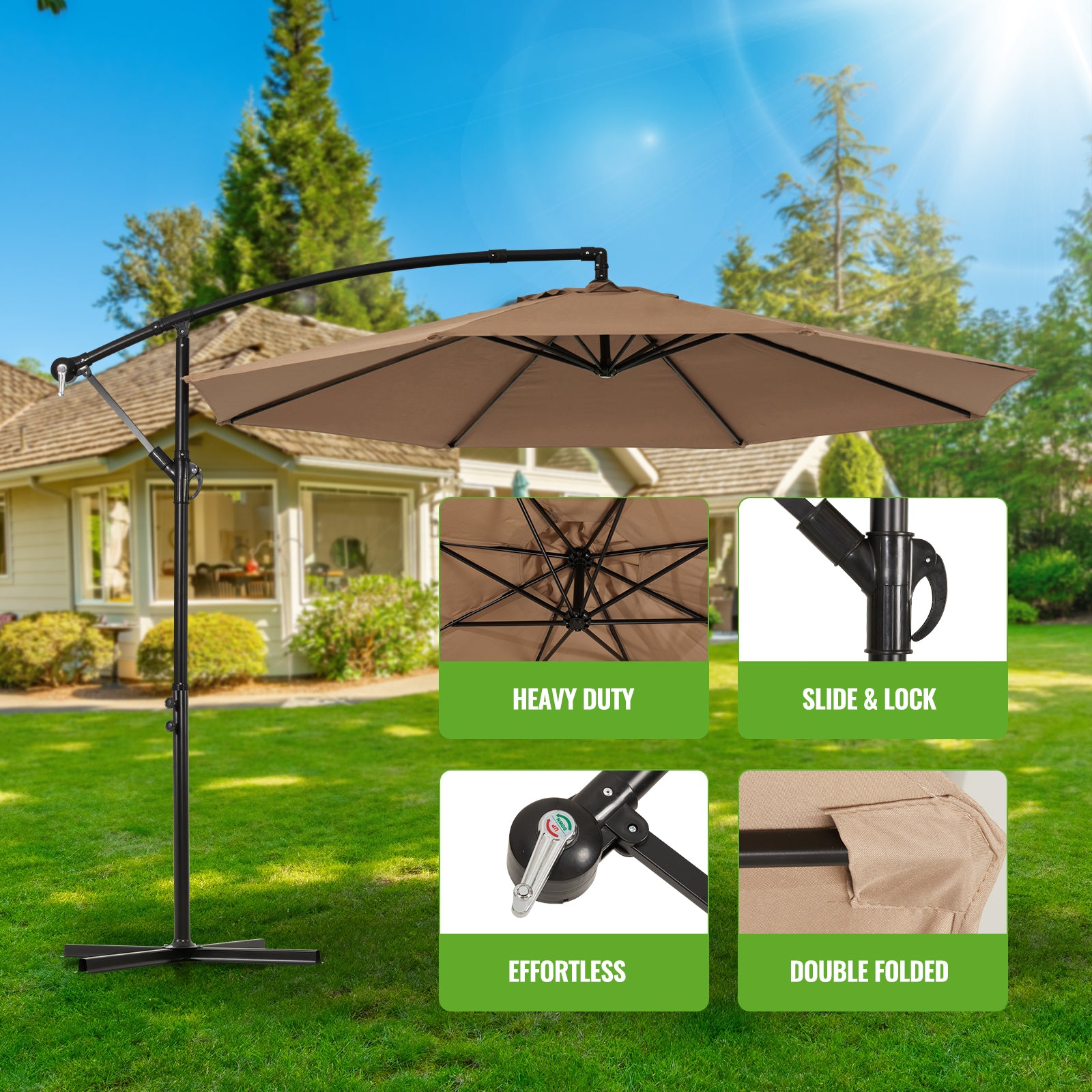 back yard creations offset patio umbrella 10ft Offset Patio Umbrella with Crank Lift & Tilt 915162/915163/915164 – Backyard Expressions