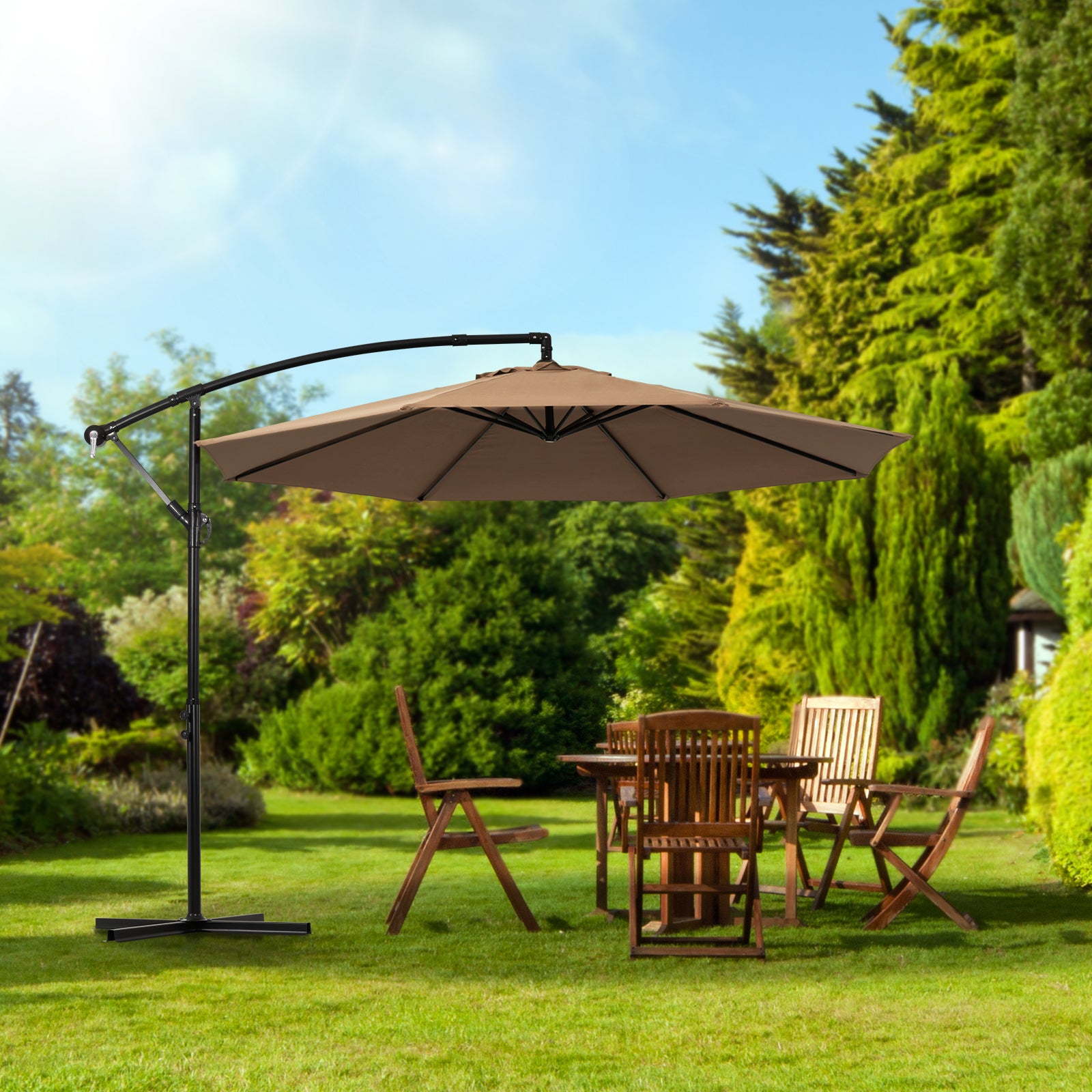 backyard creations 10 offset patio umbrella 10ft Offset Patio Umbrella with Crank Lift & Tilt 915162/915163/915164 – Backyard Expressions