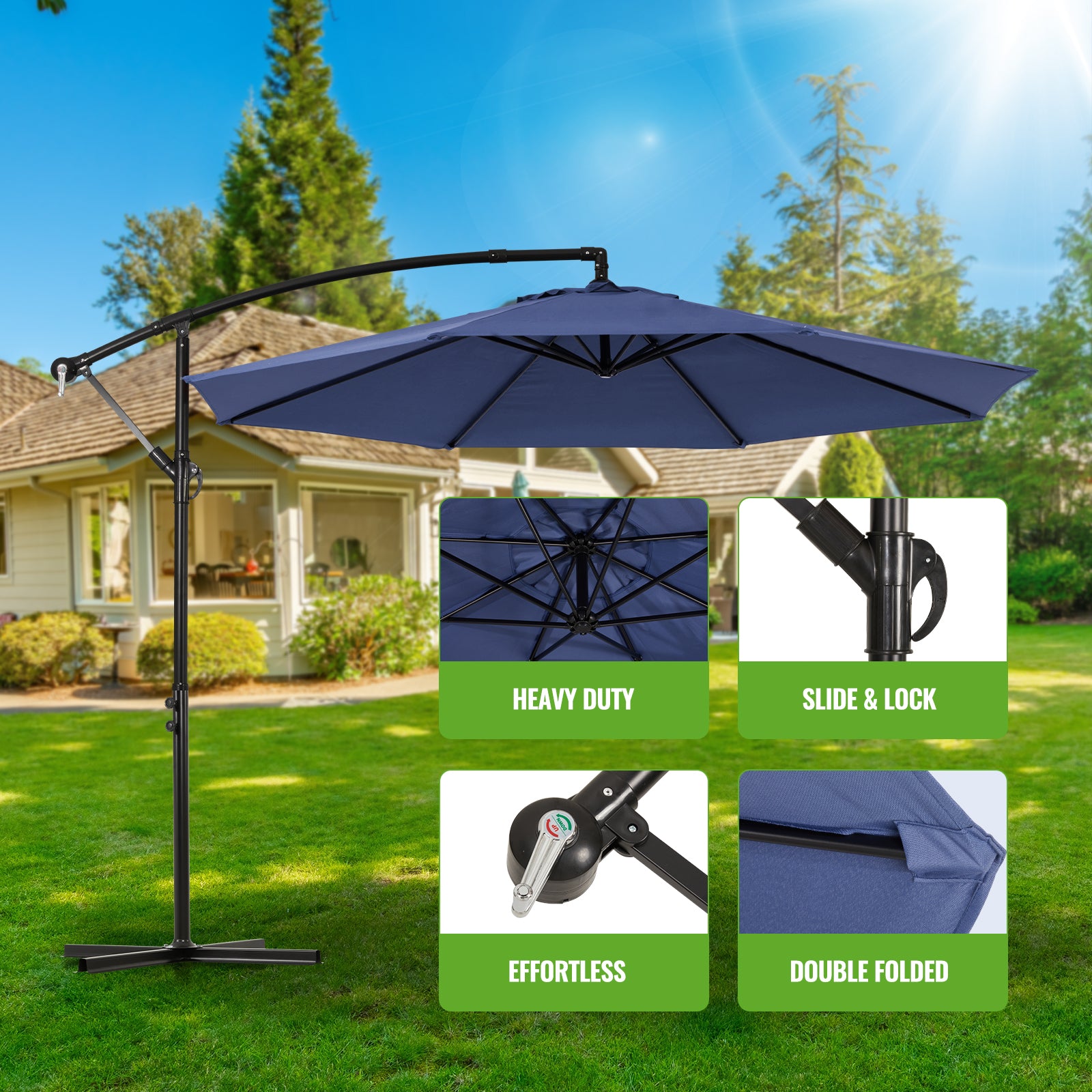 backyard creations 10 offset patio umbrella Replacement Canopy for 10' x 13' PURPLE LEAF has been committed to providing high Direen 120'' Lighted Cantilever Umbrella