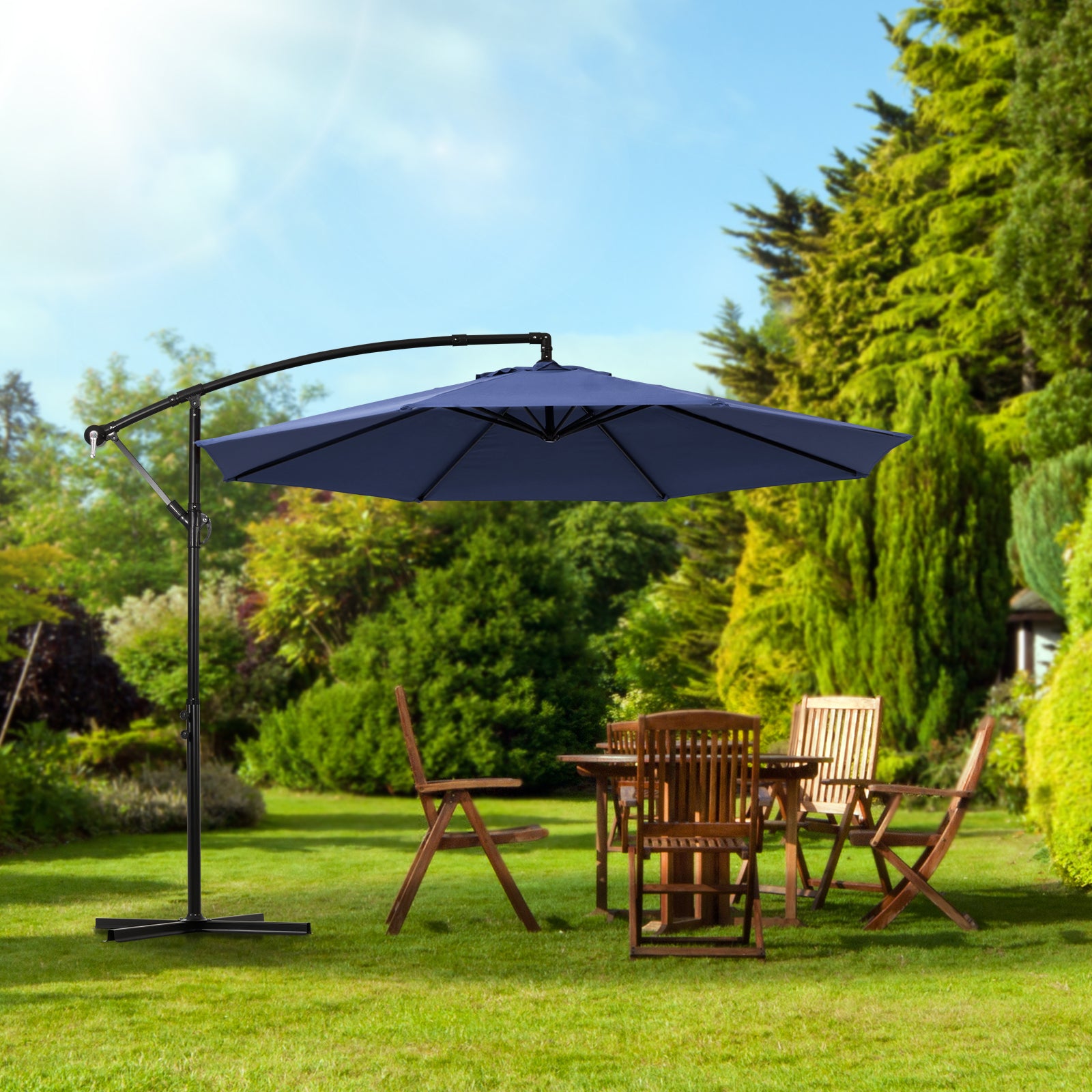 backyard creations patio umbrella 10ft Offset Patio Umbrella with Crank Lift & Tilt 915162/915163/915164 – Backyard Expressions