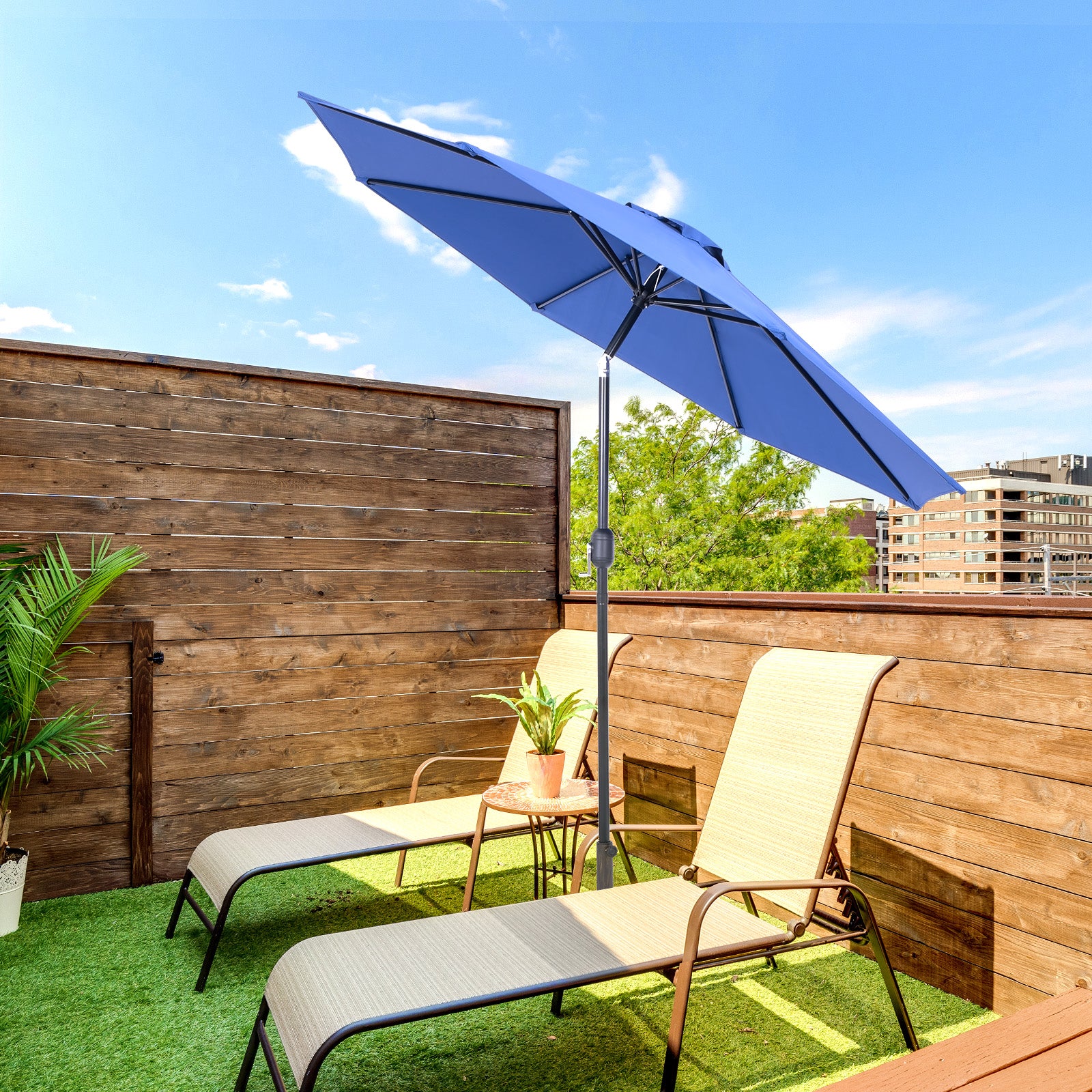 Backyard Expressions 9 ft Patio Umbrella with P ush Button Tilt,Apple Green