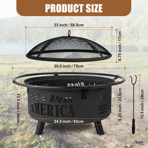 GOD Bless America Firepit