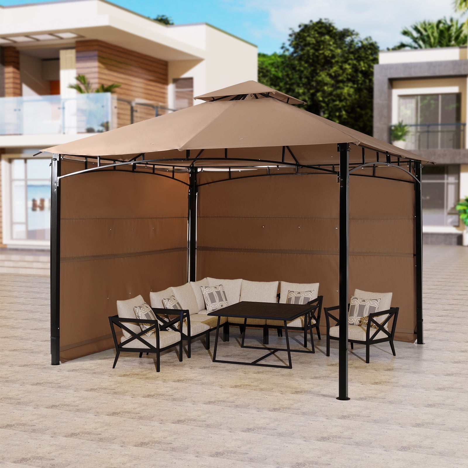 10' x 10' Gazebo w/ Two Extending Side Panels