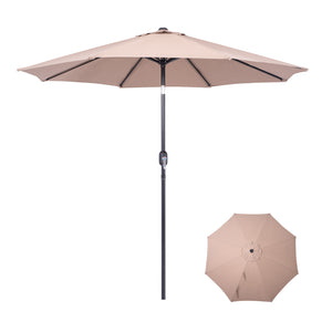9 Ft Patio Umbrella with Crank System and Tilting Feature