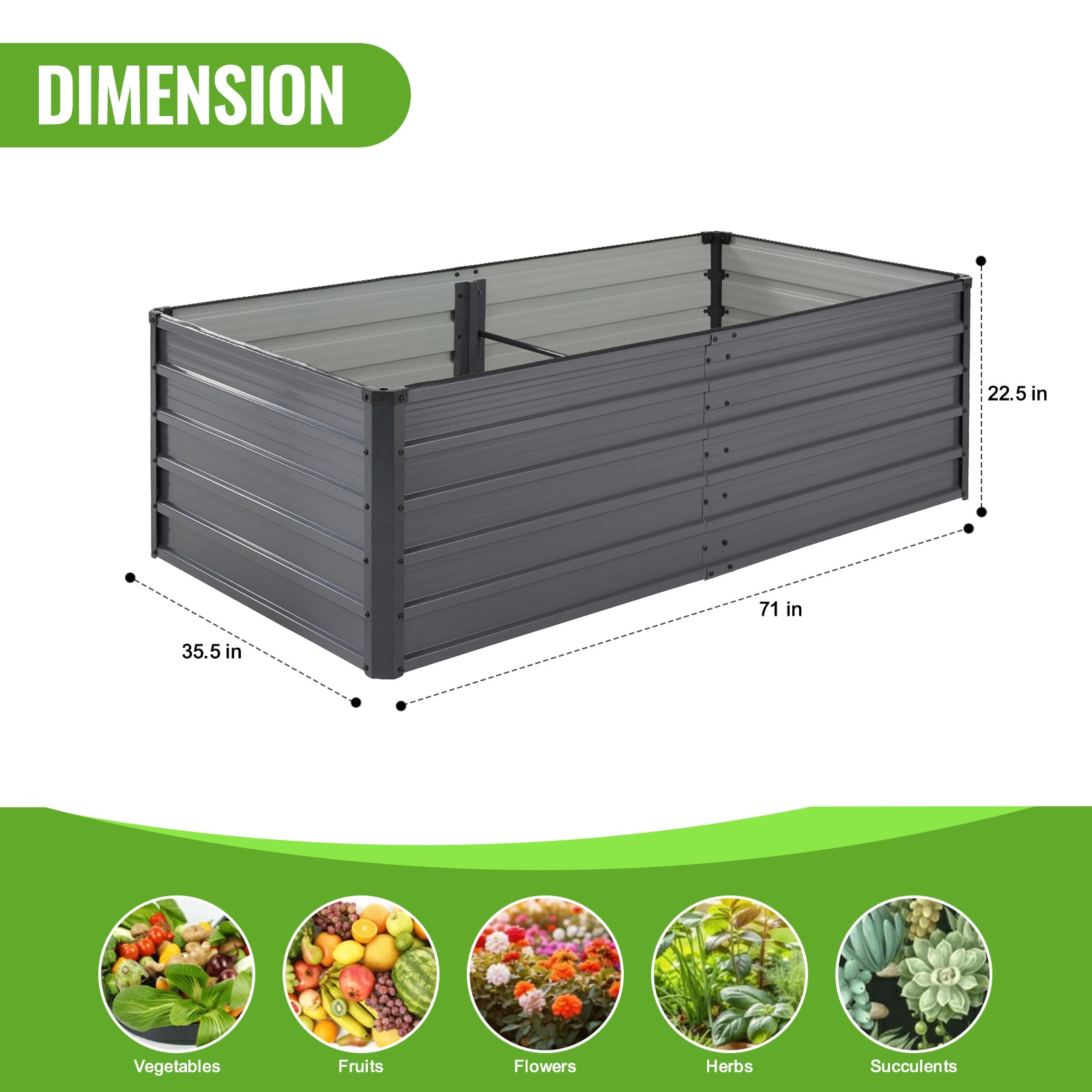 910933 Tall Raised Metal Garden Bed