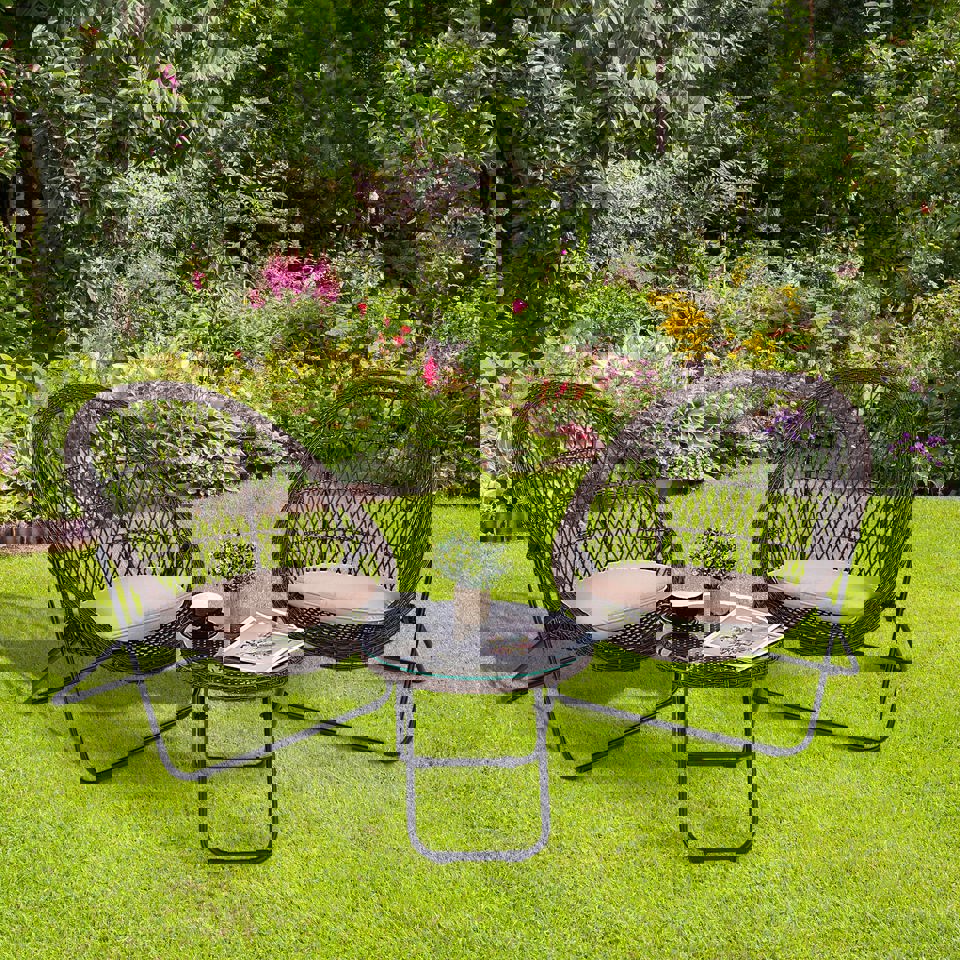 Piece Folding Outdoor Wicker Bistro Set – Backyard Expressions