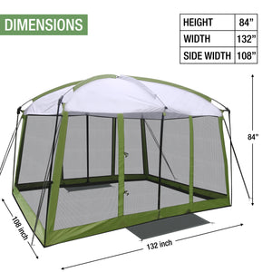 11' x 9' Screen Tent for Backyard, Camping, Picnics and Tailgating