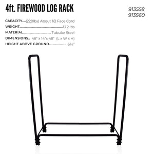4' Steel Firewood Log Rack