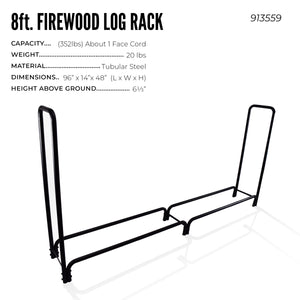 8' Steel Firewood Log Rack