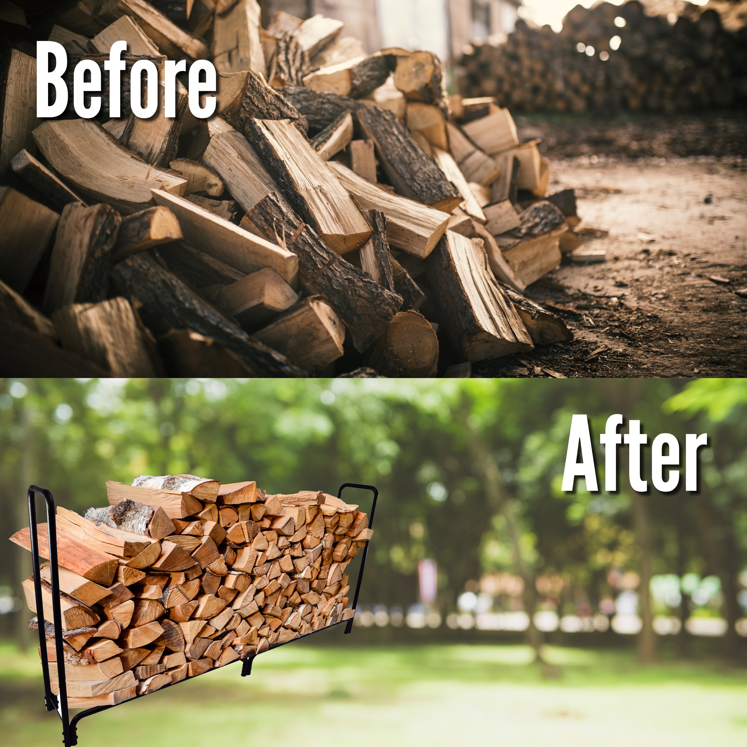 8' Steel Firewood Log Rack
