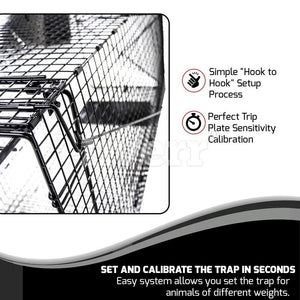 Humane Way Foldable Metal Animal Trap LRG – 42” L x 18” H x 16” W