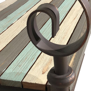 Outdoor Steel and Wood Slat Patio Bench