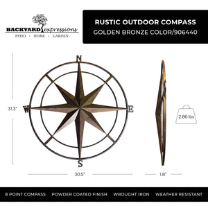 Outdoor or Indoor Wall Compass