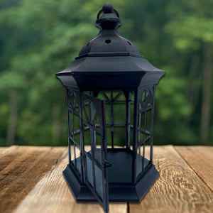 Decorative Steel Lantern Post with 3 Removable Lanterns