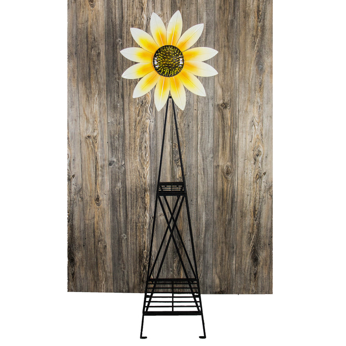 Sunflower windmill with Yellow and White Petal Blades