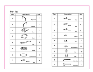 Replacement Parts for 908415 Swivel Bar Set