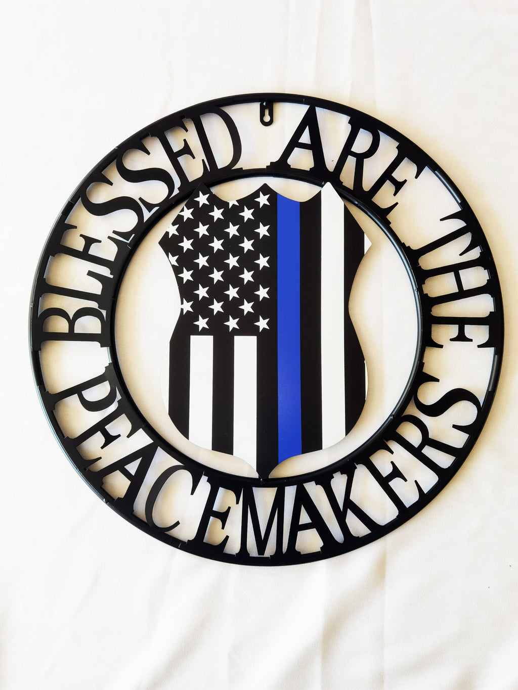 Police "Blessed are the Peacemakers" Outdoor Décor Wheel