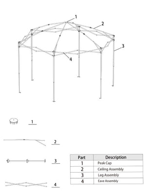 Replacement Parts for 910965 Hex Pop up Gazebo