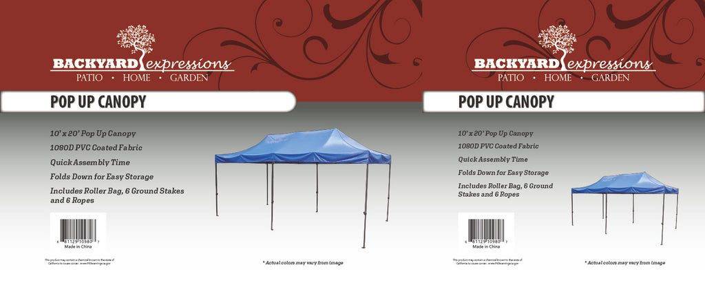 910980- Fold Up Blue Canopy 10X20