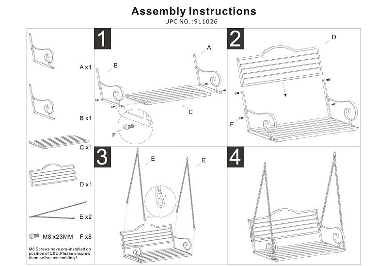 Replacement parts for Colored Swing model 911026