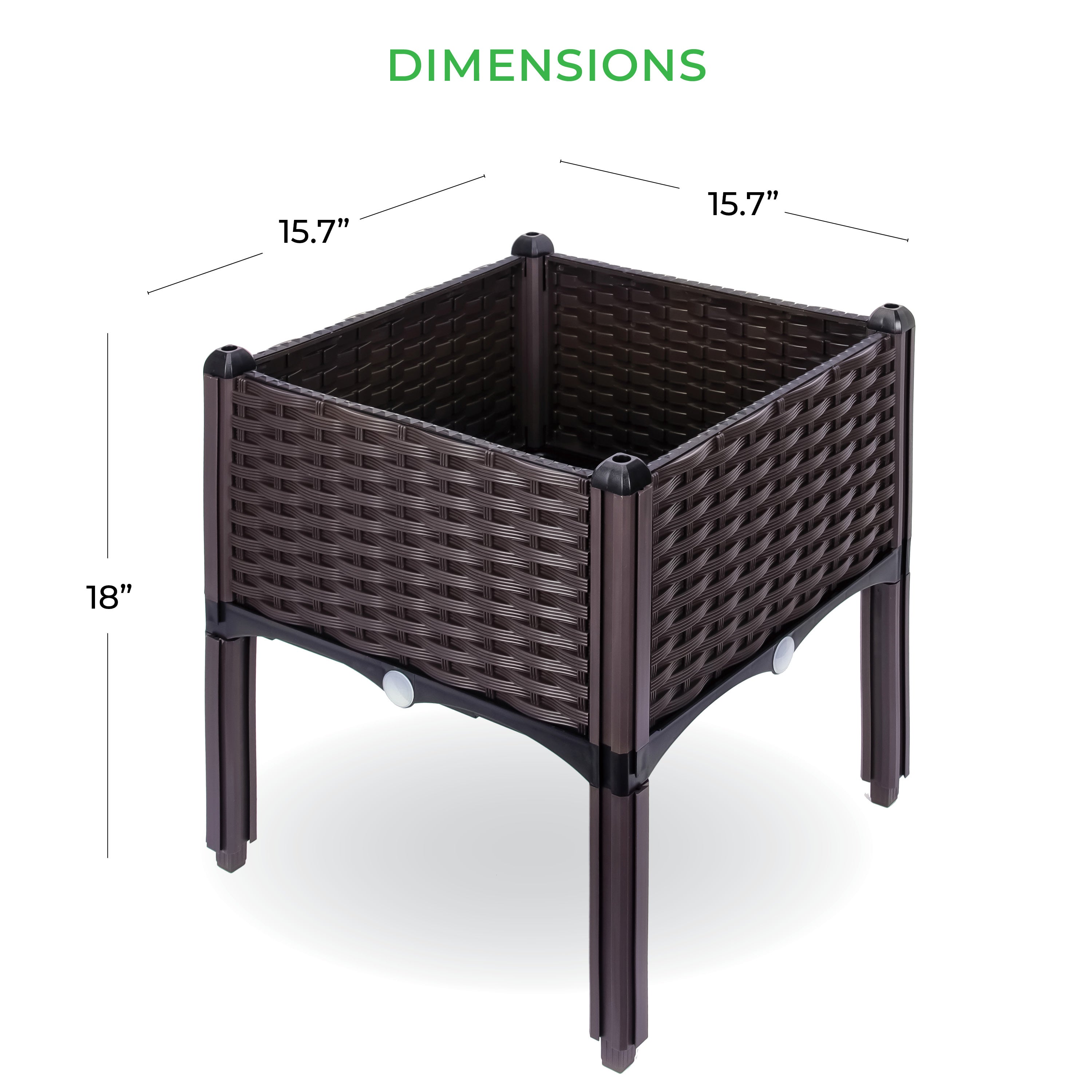 elevated plastic planter box Backyard Expressions Raised Garden Planter