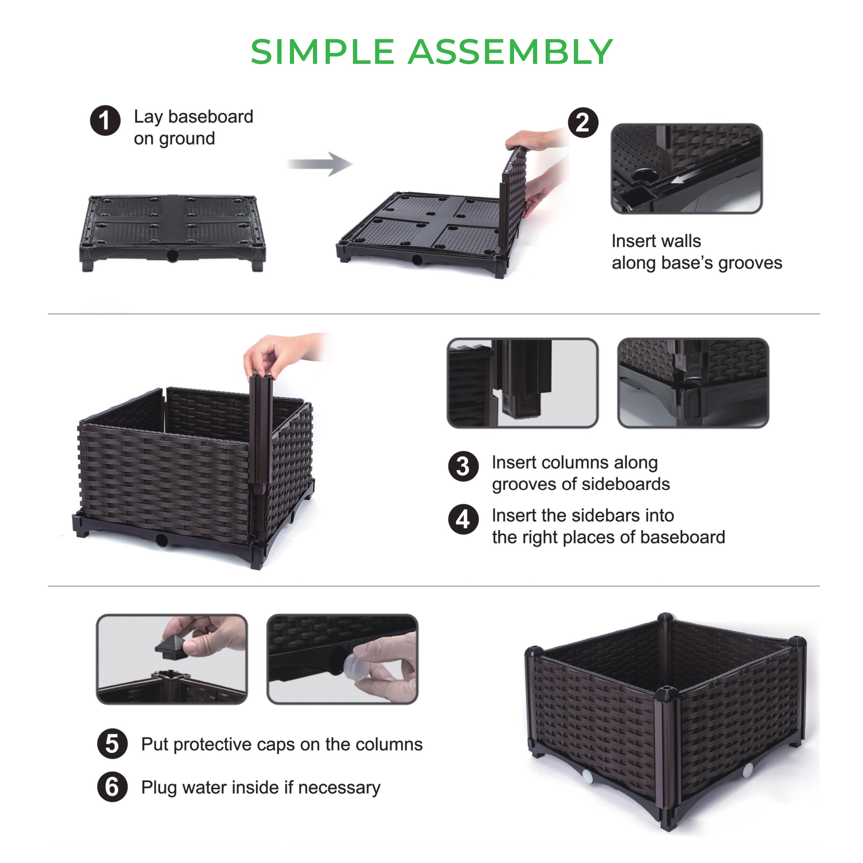 elevated planter box plastic Backyard Expressions Raised Garden Planter