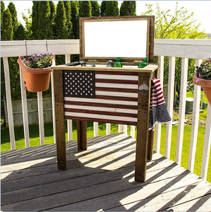 Replacement Parts for 911364 -45Qt. Wooden Patio Cooler Front American Flag