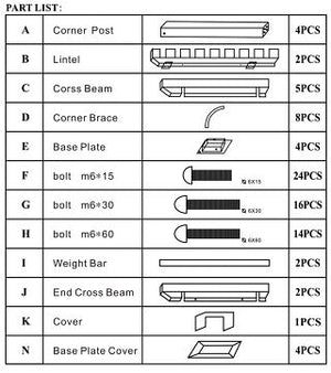 Replacement parts for Garden Pergola w/sling