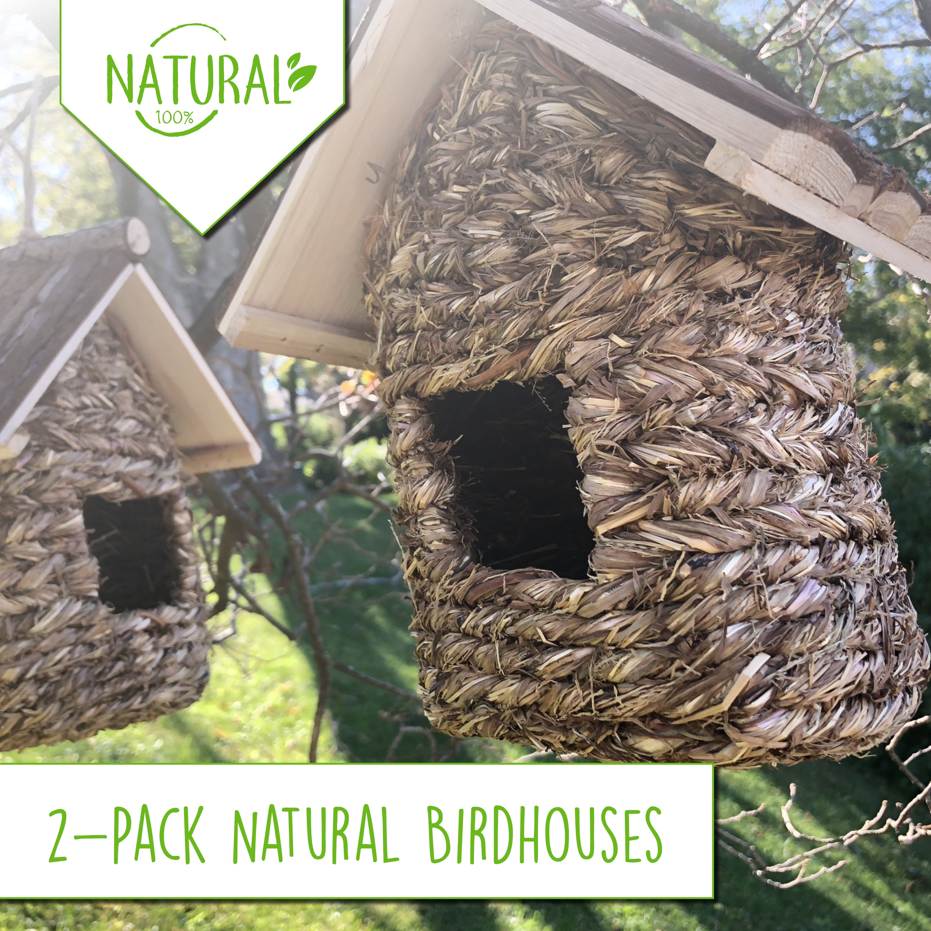 Natural Hanging Birdhouses 2-PK – Backyard Expressions