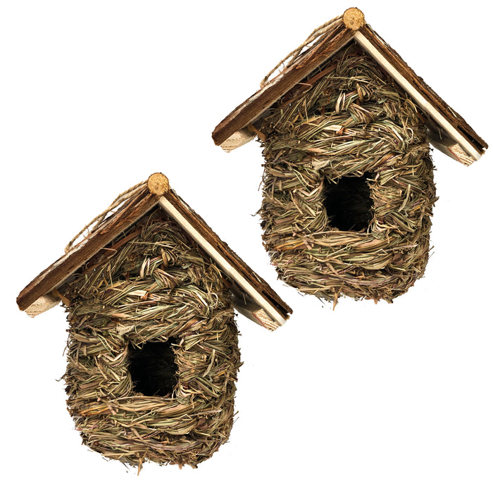 Natural Hanging Birdhouses 2-PK