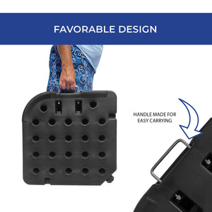 4Pcs Offset Umbrella Base Plastic Cantilever Base Square Weights Plate Set