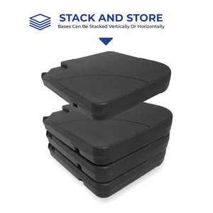 4Pcs Offset Umbrella Base Plastic Cantilever Base Square Weights Plate Set