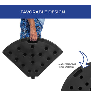 4Pcs Offset Umbrella Base Plastic Cantilever Base Round Weights Plate Set