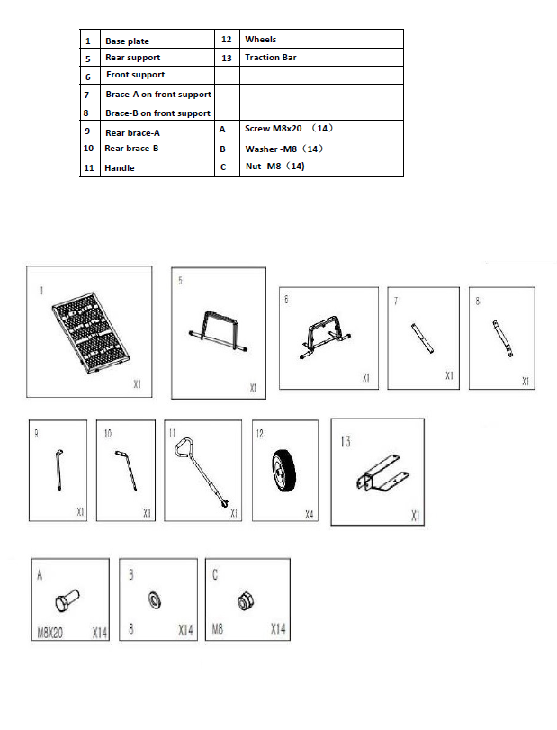 Replacement Parts for Garden Cart 913619